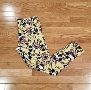 LuLaRoe Disney yellow with Minnie Mouse leggings TC